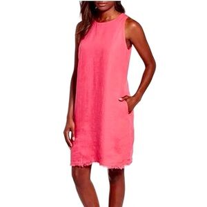 Tommy Bahama Two Palms Frayed Trim Shift Dress Teaberry Tutti Frutti Pink S